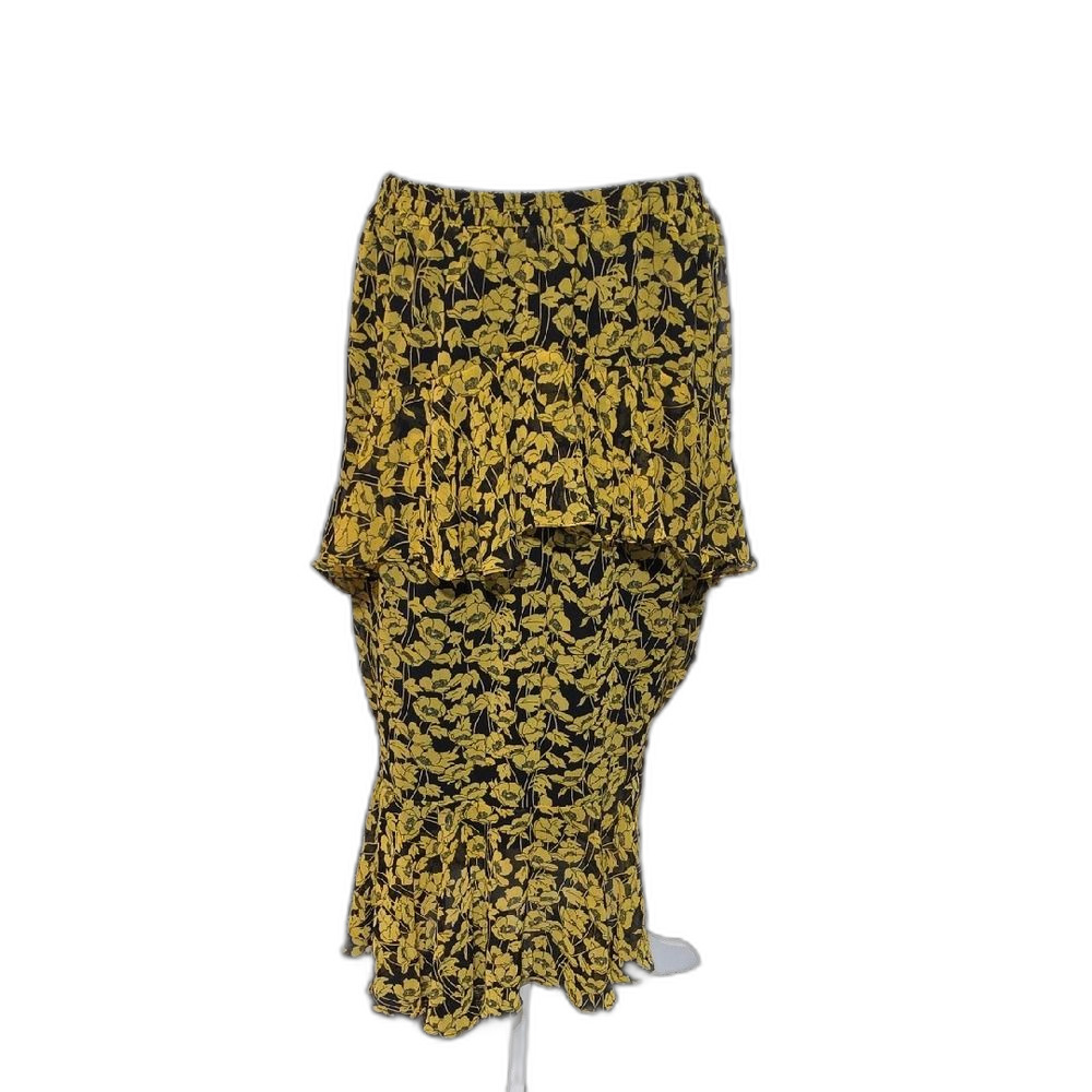 Who What Wear Black & Yellow Floral Maxi Skirt - Picture 2 of 3